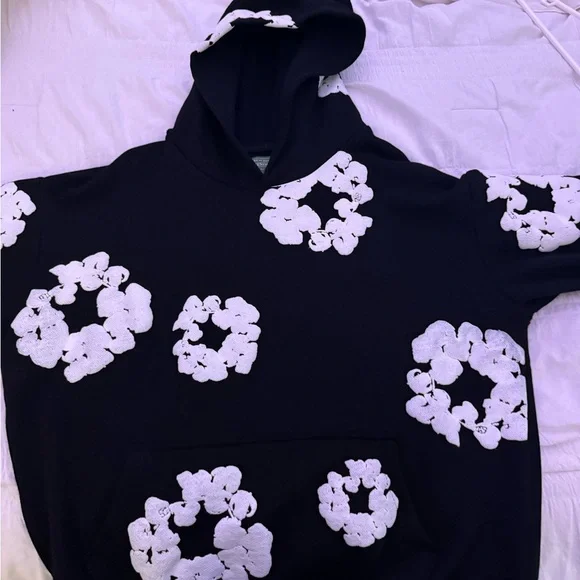 Black Hoodie with White Graphic